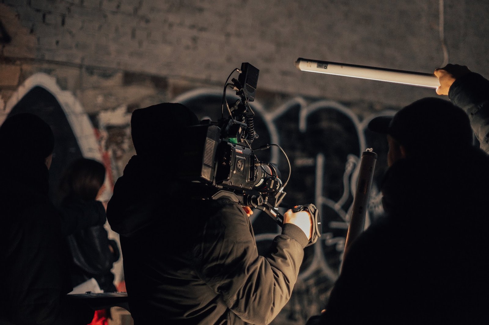 A camera monitor on a film set